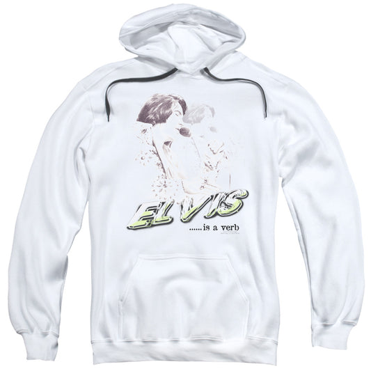 Elvis Presley Elvis is a Verb Mens Hoodie White