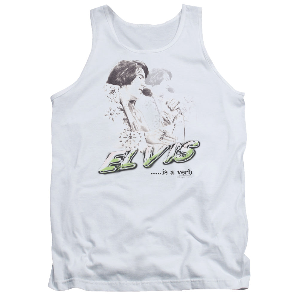 Elvis Presley Elvis is a Verb Mens Tank Top Shirt White