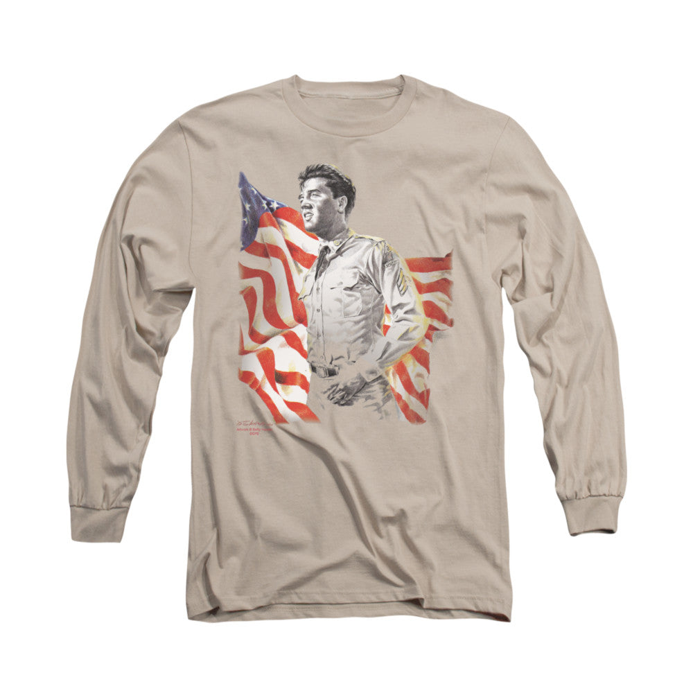 Elvis Presley Freedom Mens Long Sleeve Shirt Sand