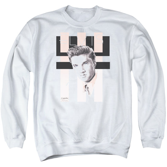 Elvis Presley Retro Mens Crewneck Sweatshirt White