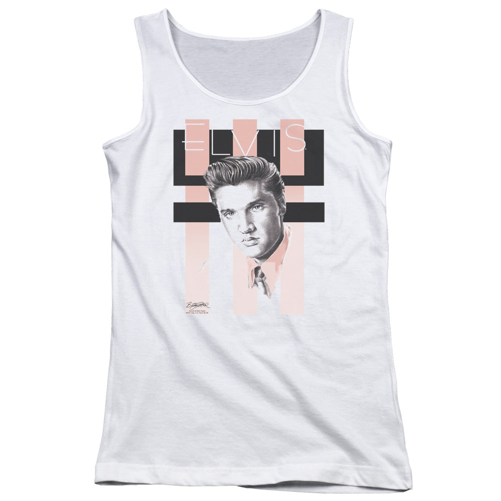 Elvis Presley Retro Womens Tank Top Shirt White