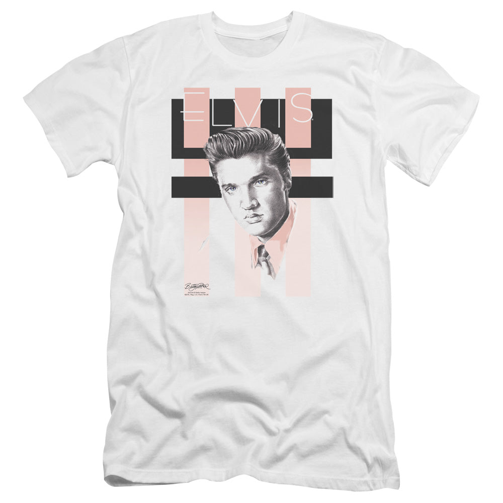 Elvis Presley Retro Premium Bella Canvas Slim Fit Mens T Shirt White