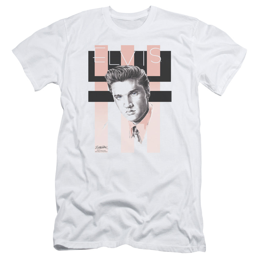 Elvis Presley Retro Slim Fit Mens T Shirt White