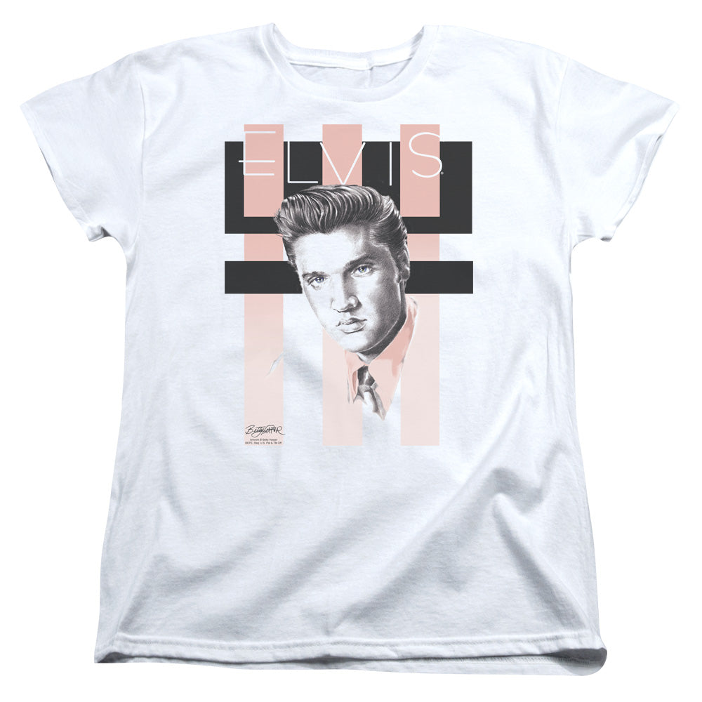 Elvis Presley Retro Womens T Shirt White