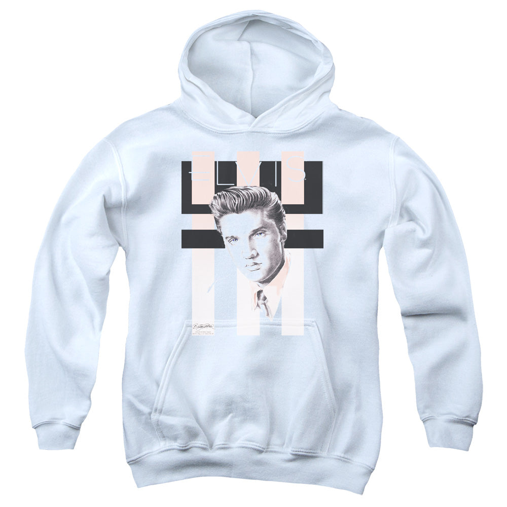 Elvis Presley Retro Kids Youth Hoodie White