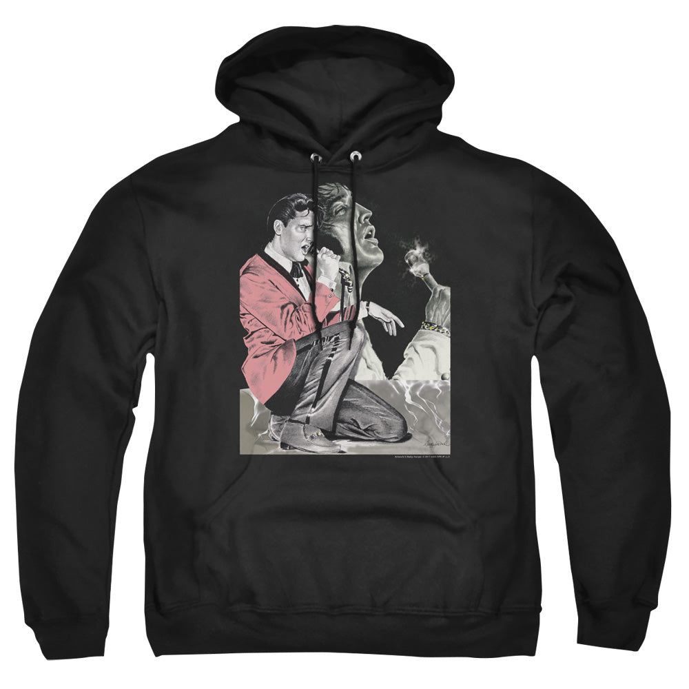 Elvis Presley Rock N Roll Smoke Mens Hoodie Black