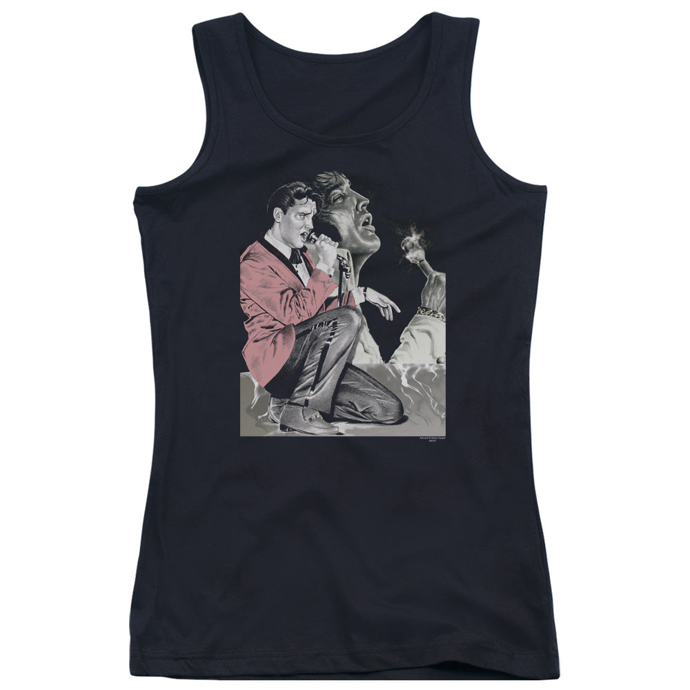 Elvis Presley Rock N Roll Oke Womens Tank Top Shirt Black