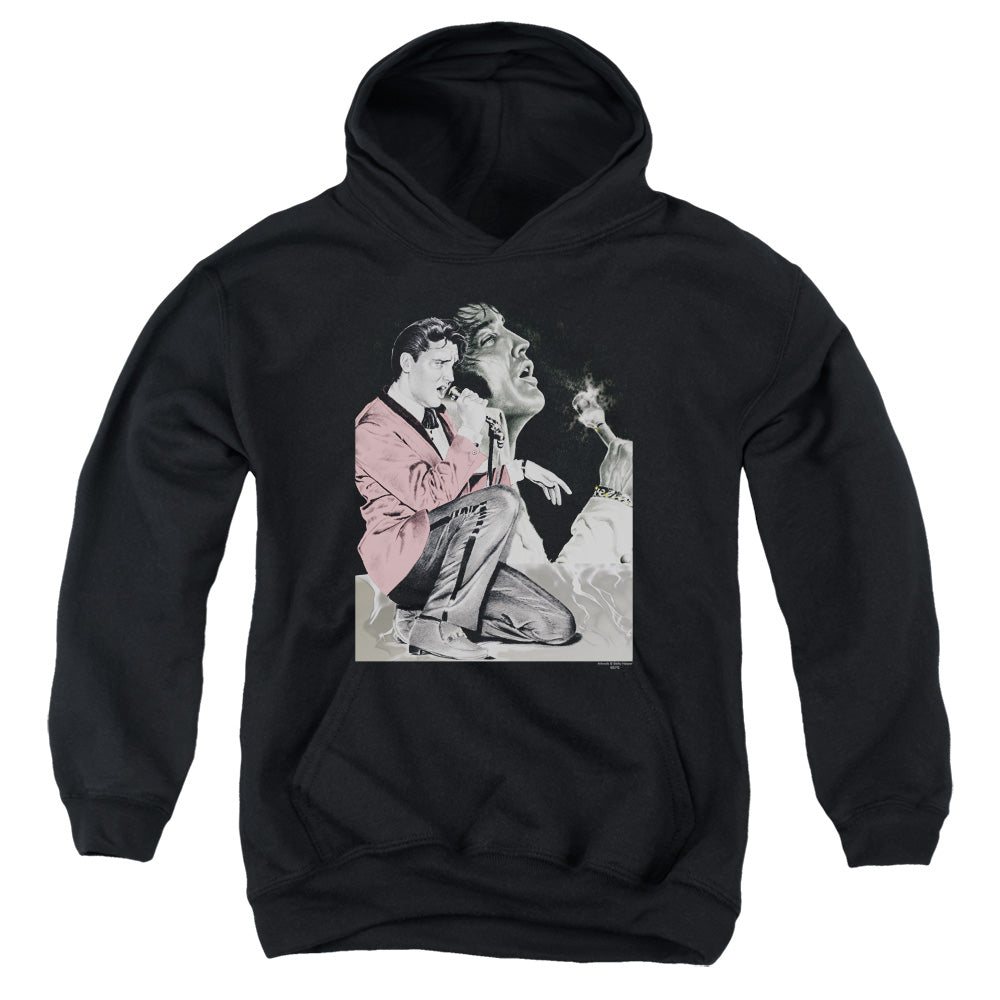 Elvis Presley Rock N Roll Oke Kids Youth Hoodie Black