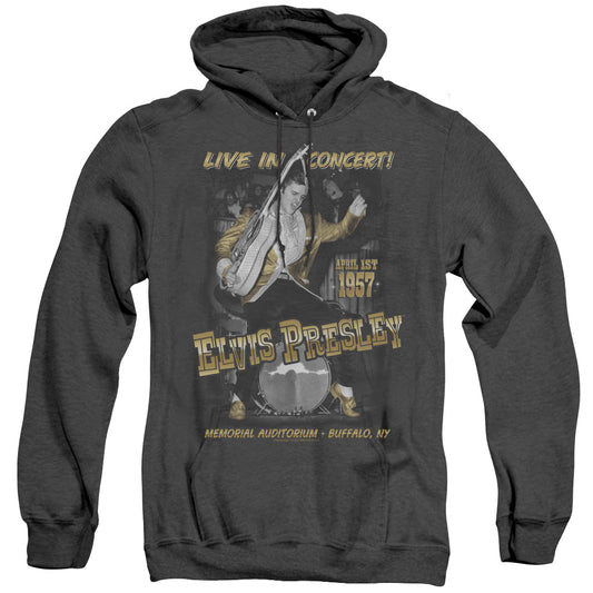 Elvis Presley Live in Buffalo Heather Mens Hoodie Black