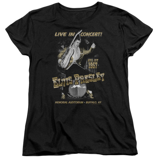 Elvis Presley Live in Buffalo Womens T Shirt Black