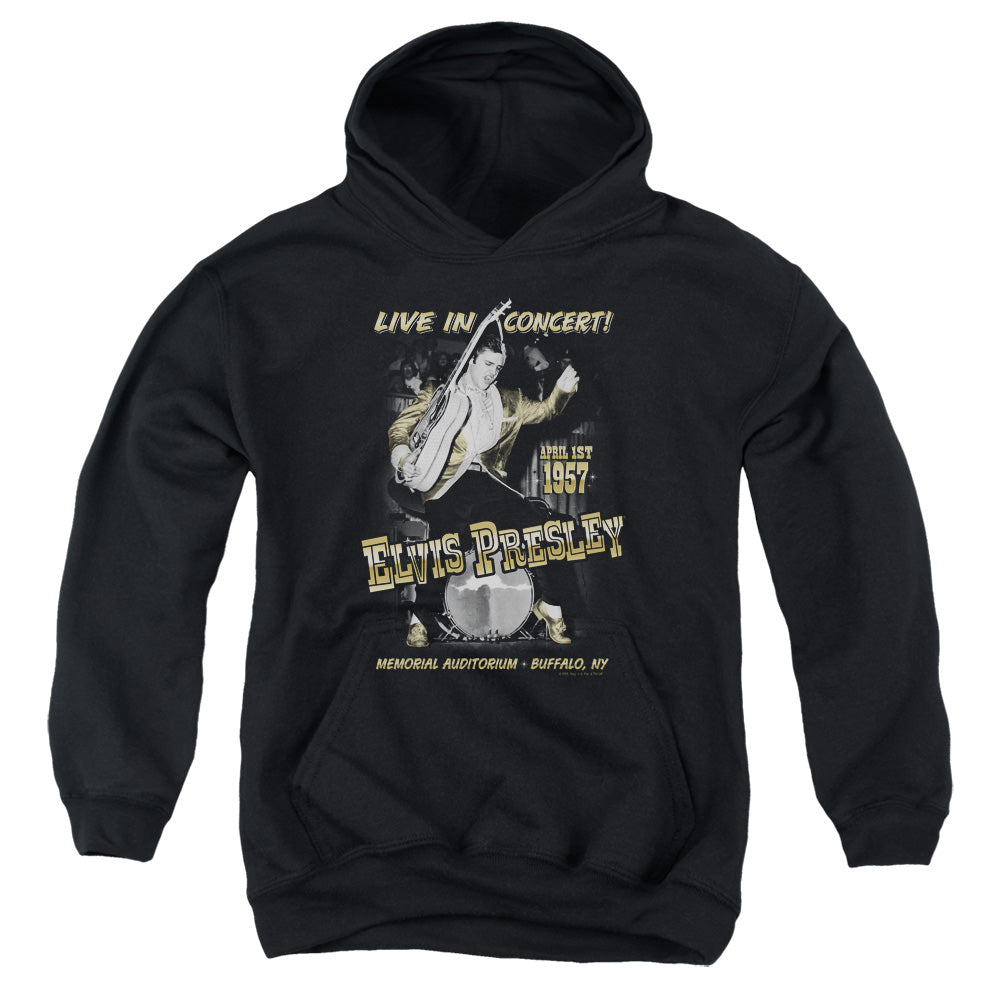 Elvis Presley Live in Buffalo Kids Youth Hoodie Black