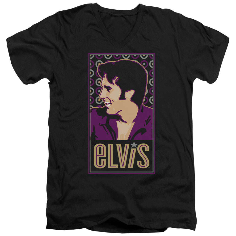 Elvis Presley Elvis is Mens Slim Fit V-Neck T Shirt Black