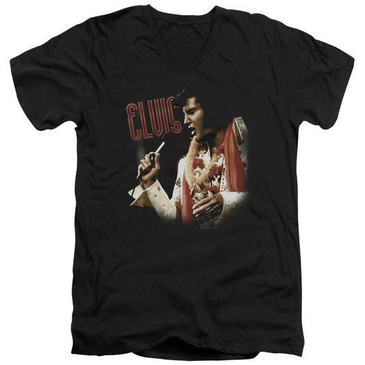 Elvis Presley Soulful Mens Slim Fit V-Neck T Shirt Black