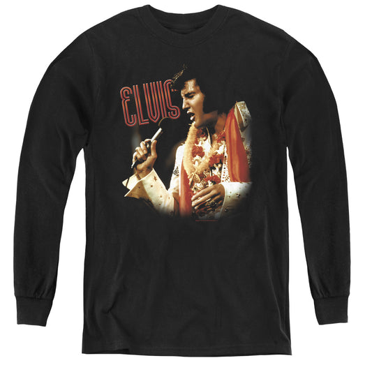 Elvis Presley Soulful Long Sleeve Kids Youth T Shirt Black