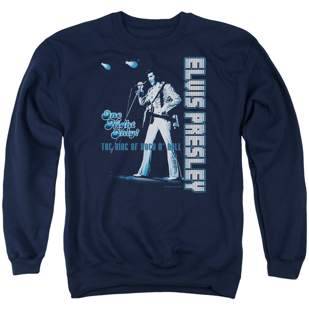 Elvis Presley One Night Only Mens Crewneck Sweatshirt Navy