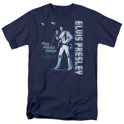 Elvis Presley One Night Only Mens T Shirt Navy