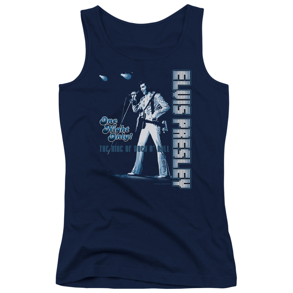 Elvis Presley One Night Only Womens Tank Top Shirt Navy