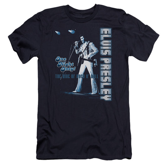 Elvis Presley One Night Only Premium Bella Canvas Slim Fit Mens T Shirt Navy