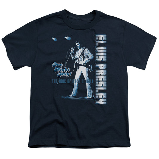 Elvis Presley One Night Only Kids Youth T Shirt Navy