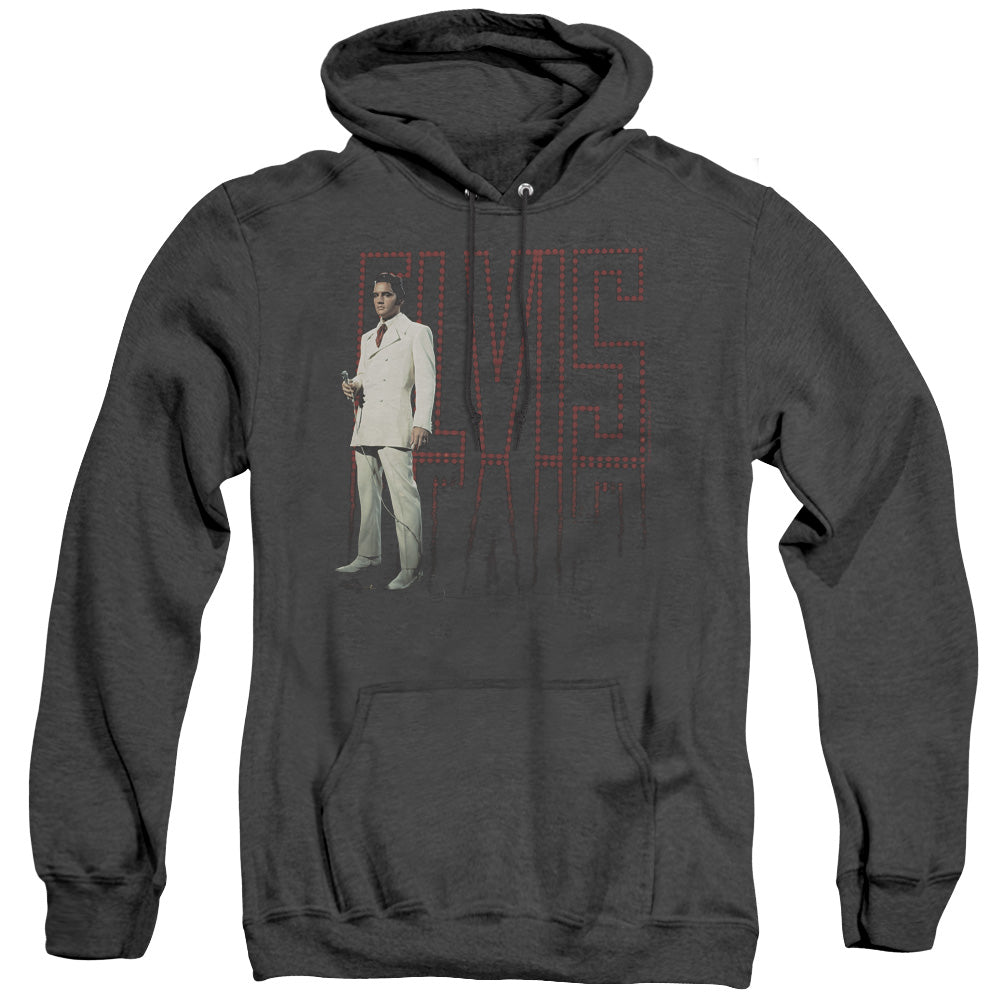 Elvis Presley White Suit Heather Mens Hoodie Black