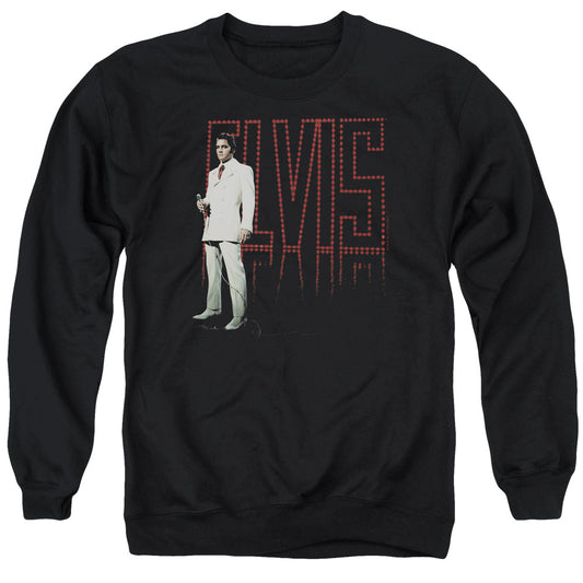 Elvis Presley White Suit Mens Crewneck Sweatshirt Black