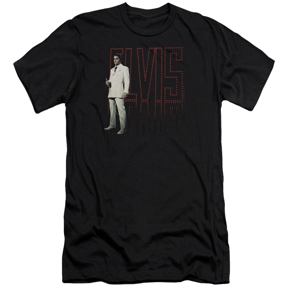 Elvis Presley White Suit Premium Bella Canvas Slim Fit Mens T Shirt Black