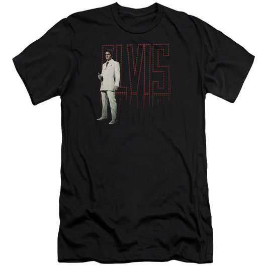 Elvis Presley White Suit Premium Bella Canvas Slim Fit Mens T Shirt Black