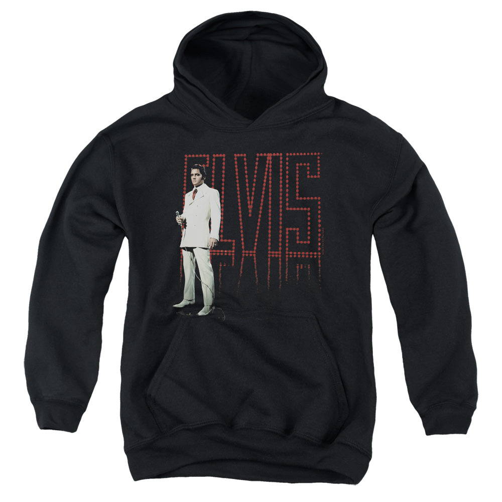 Elvis Presley White Suit Kids Youth Hoodie Black