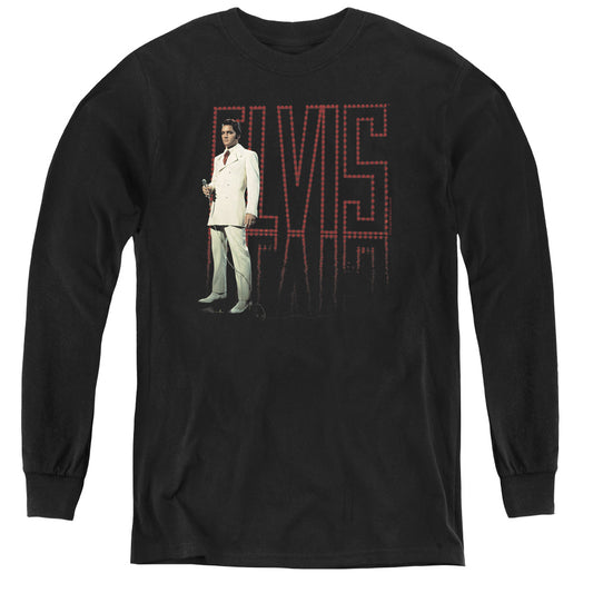 Elvis Presley White Suit Long Sleeve Kids Youth T Shirt Black