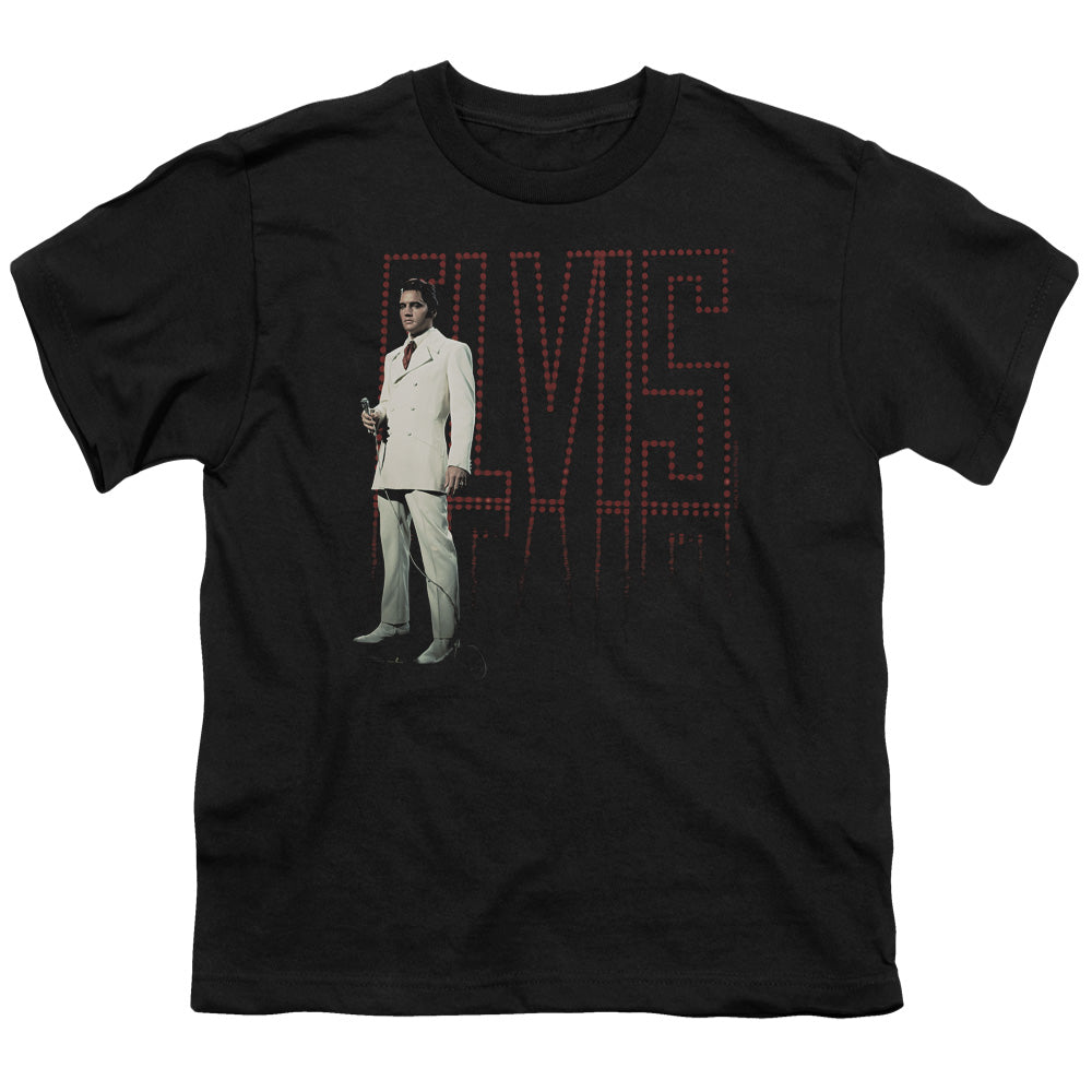 Elvis Presley White Suit Kids Youth T Shirt Black