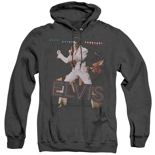 Elvis Presley Hit The Lights Mens Heather Hoodie Black Officially Licensed