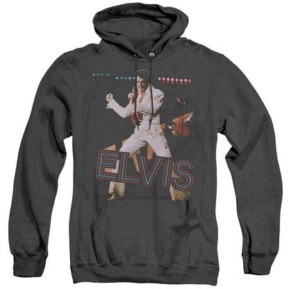 Elvis Presley Hit The Lights Mens Heather Hoodie Black Officially Licensed
