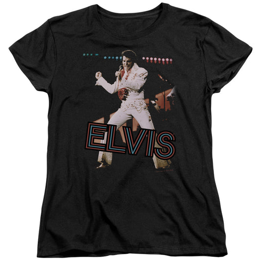 Elvis Presley Hit the Lights Womens T Shirt Black