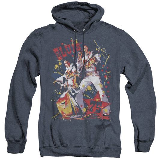 Elvis Presley Eagle Elvis Mens Heather Hoodie Navy Officially Licensed