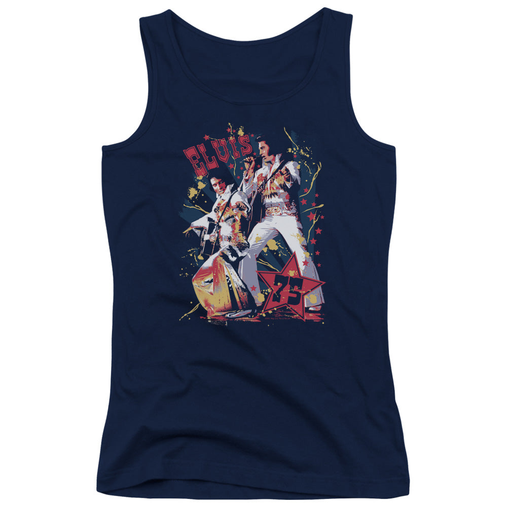 Elvis Presley Eagle Elvis Womens Tank Top Shirt Navy