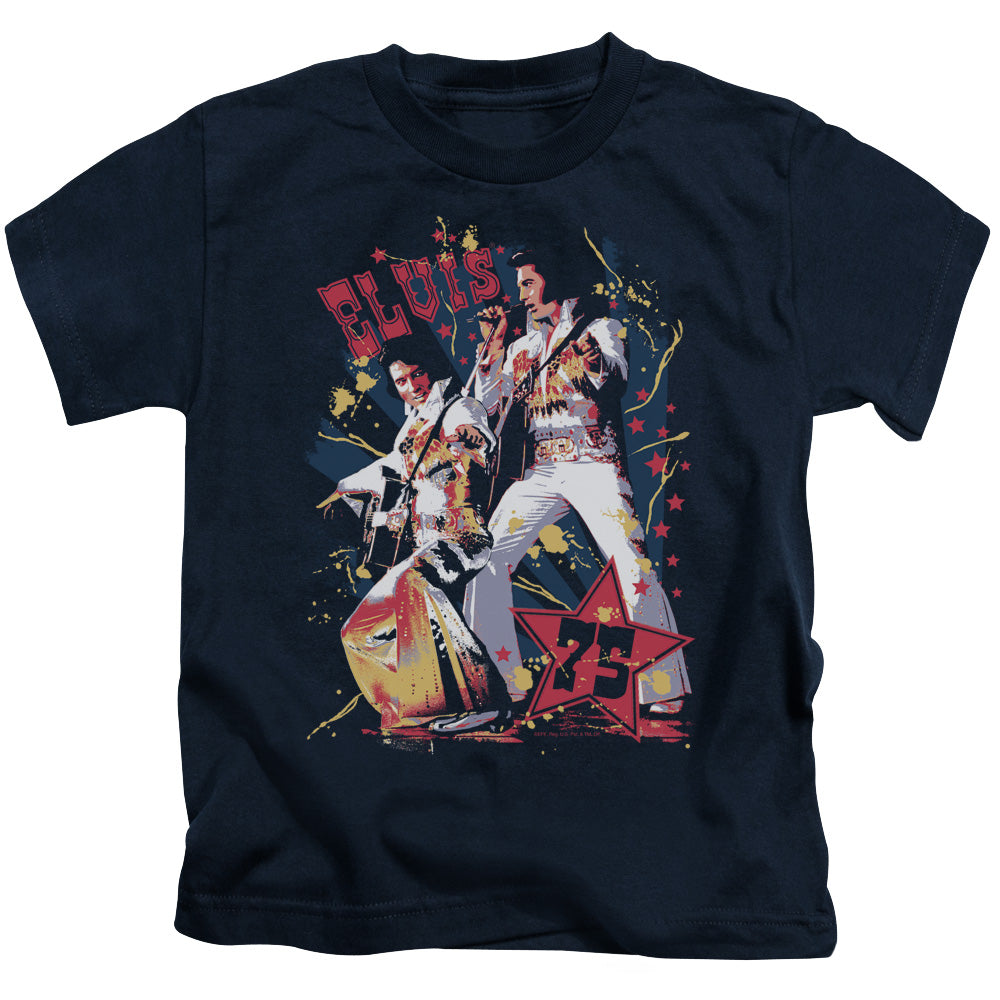 Elvis Presley Eagle Elvis Juvenile Kids Youth T Shirt Navy 