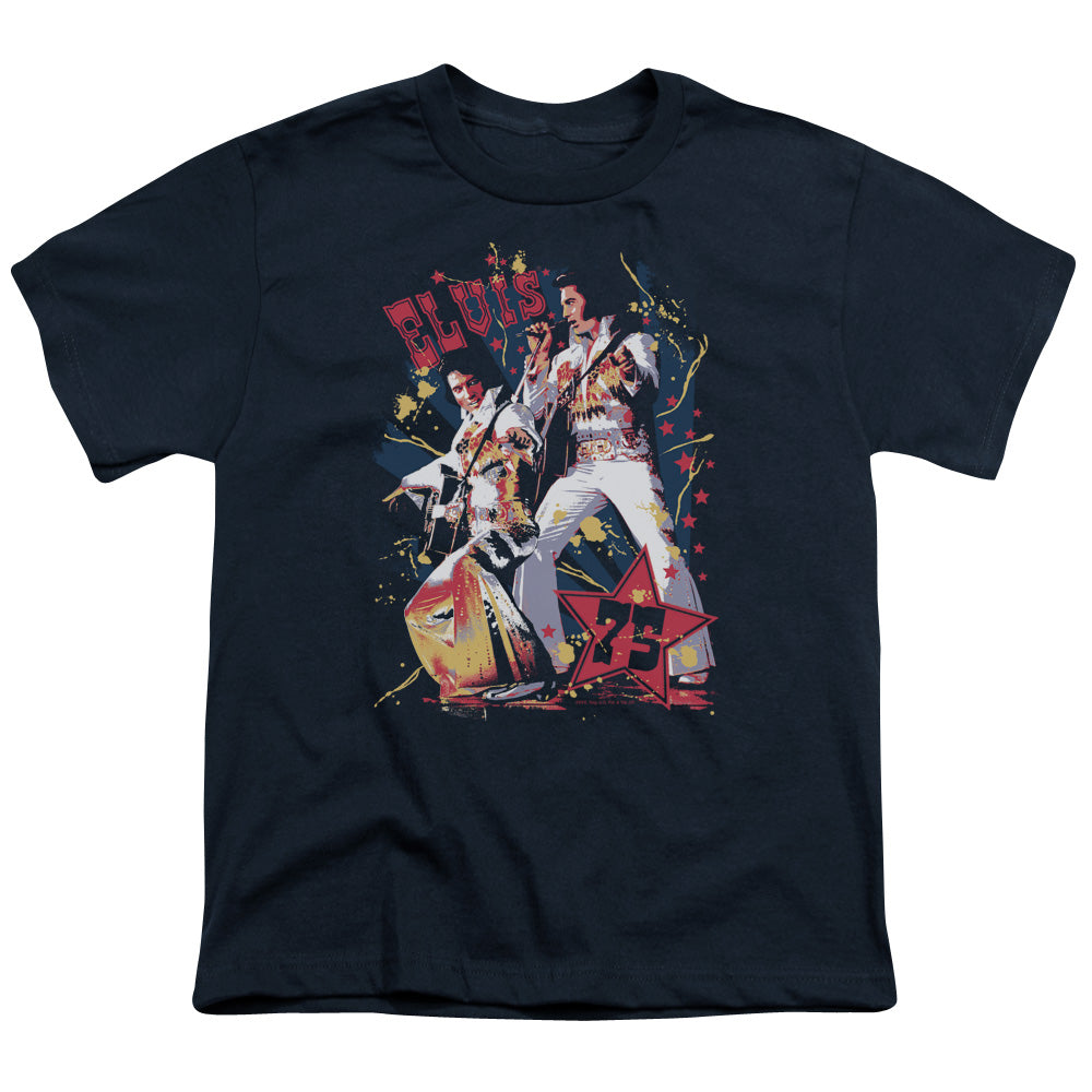 Elvis Presley Eagle Elvis Kids Youth T Shirt Navy