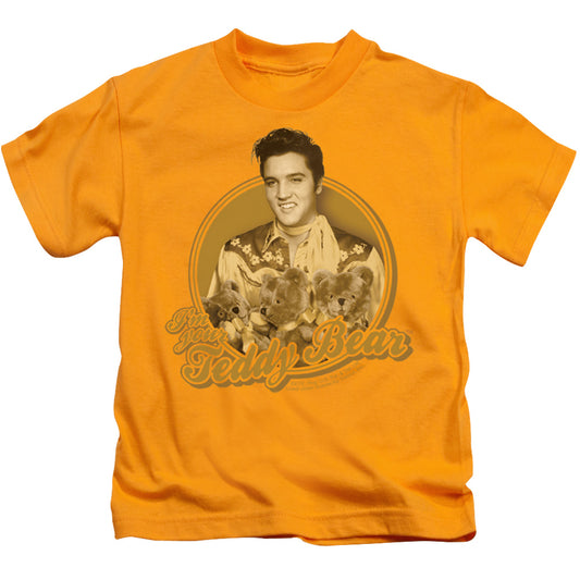 Elvis Presley Teddy Bear Juvenile Kids Youth T Shirt Gold 