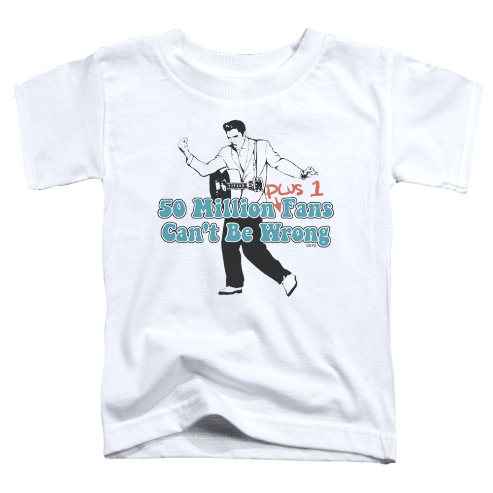 Elvis Presley 50 Million Fans Plus 1 Toddler Kids Youth T Shirt White