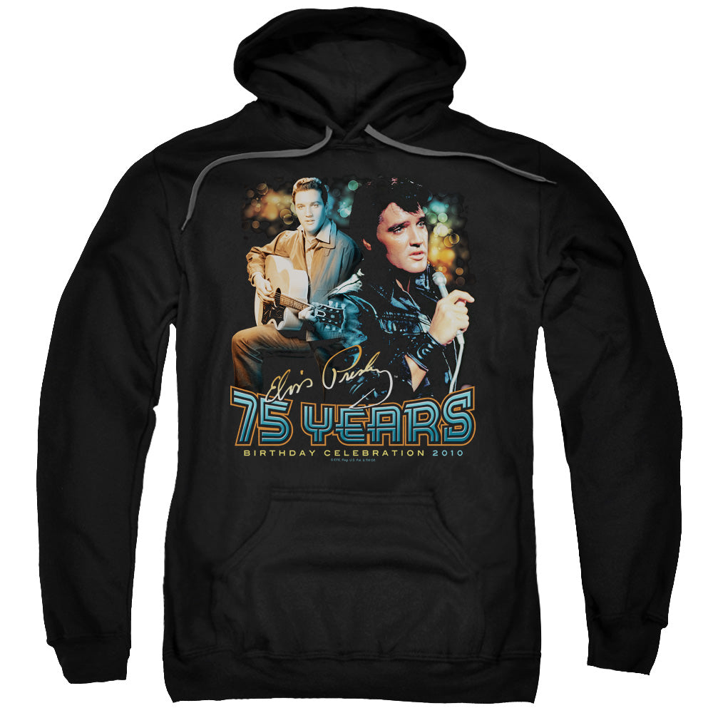 Elvis Presley 75 Years Mens Hoodie Black