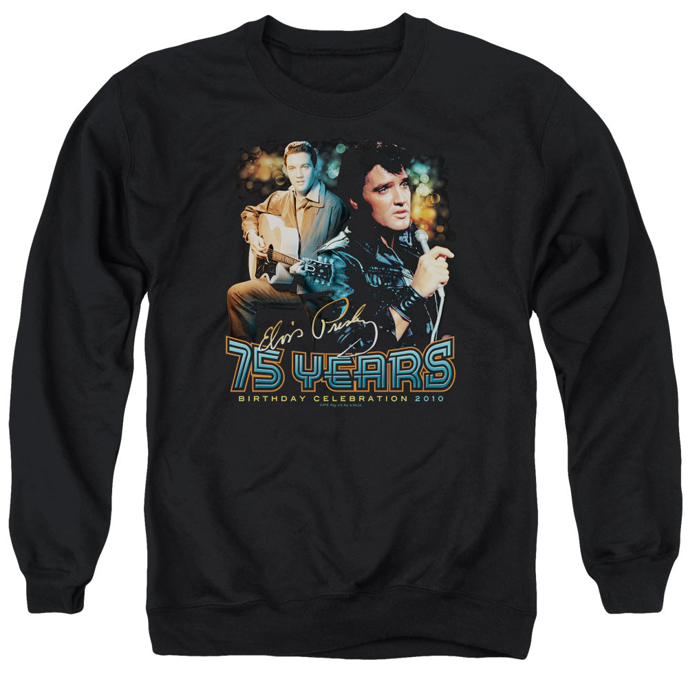 Elvis Presley 75 Years Mens Crewneck Sweatshirt Black