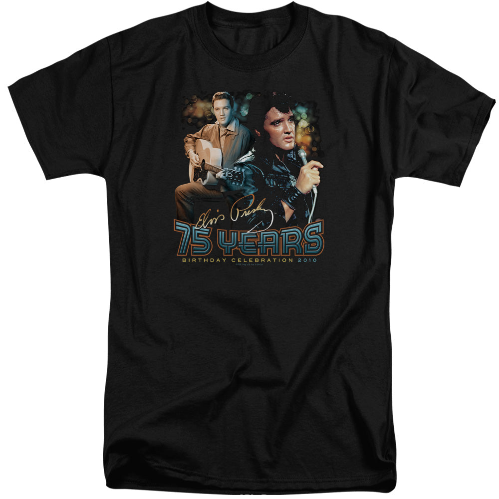 Elvis Presley 75 Years Mens Tall T Shirt Black