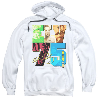 Elvis Presley Birthday 2010 Mens Hoodie White