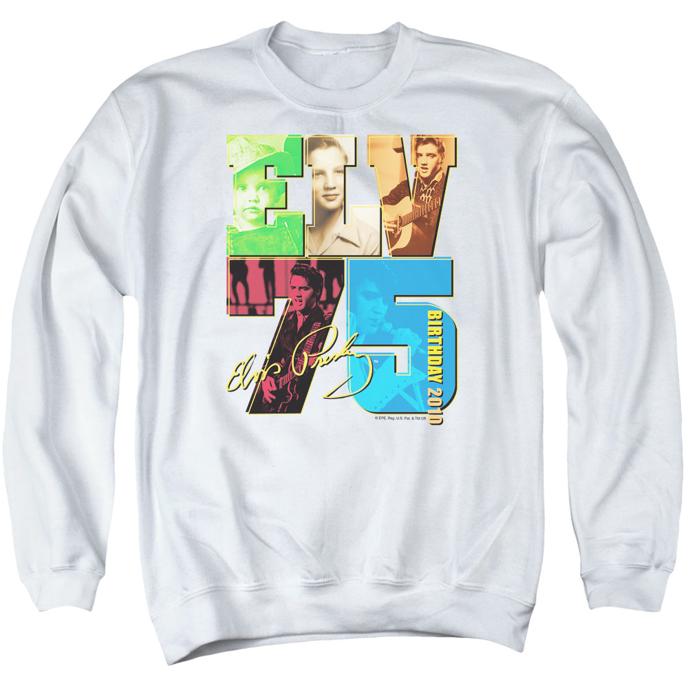 Elvis Presley Birthday 2010 Mens Crewneck Sweatshirt White