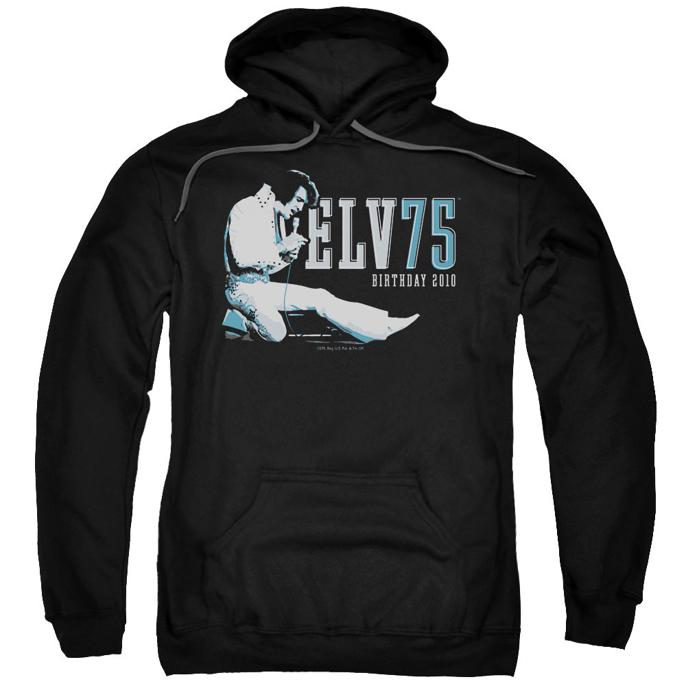 Elvis Presley Elv 75 Logo Mens Hoodie Black