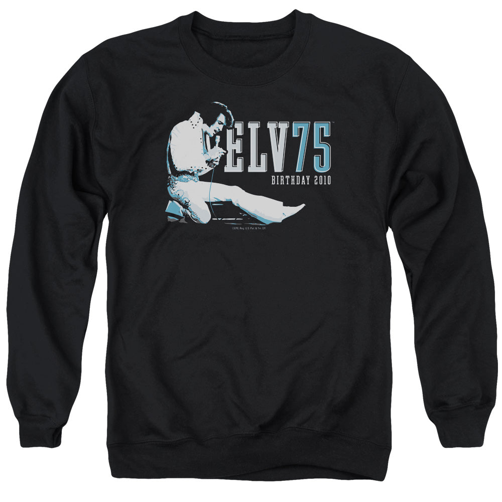 Elvis Presley Elv 75 Logo Mens Crewneck Sweatshirt Black