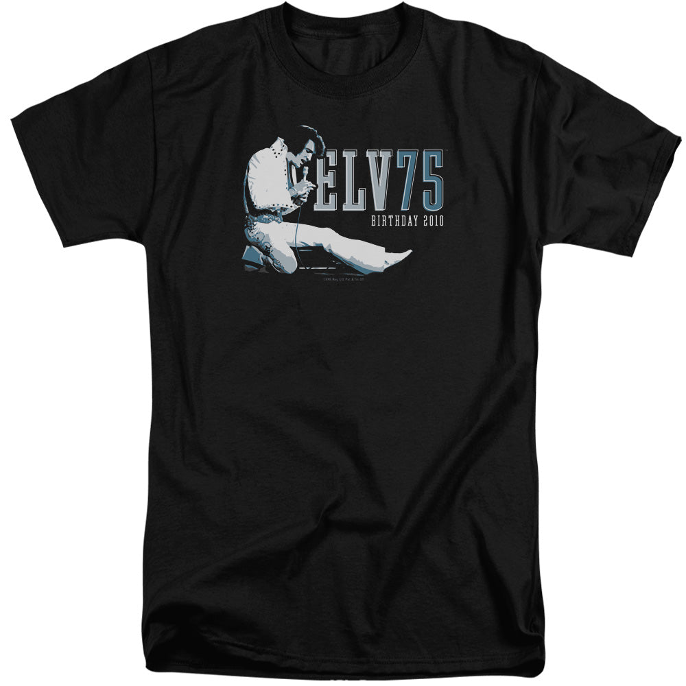 Elvis Presley Elv 75 Logo Mens Tall T Shirt Black