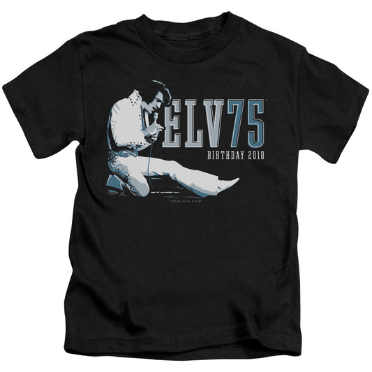 Elvis Presley Elv 75 Logo Juvenile Kids Youth T Shirt Black 