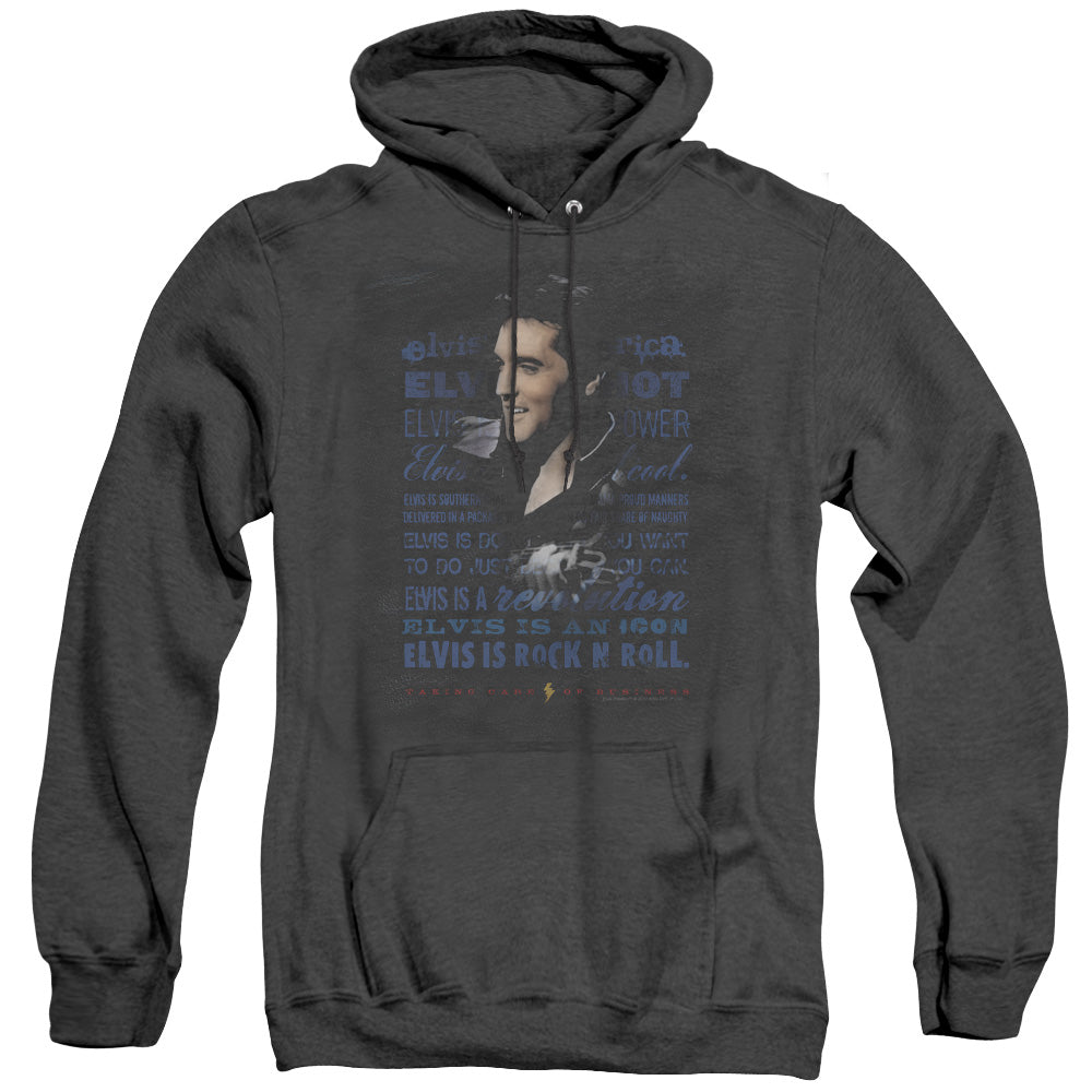 Elvis Presley Icon Mens Heather Hoodie Black Officially Licensed