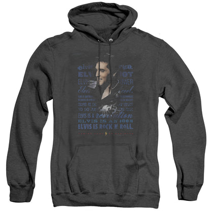 Elvis Presley Icon Mens Heather Hoodie Black Officially Licensed